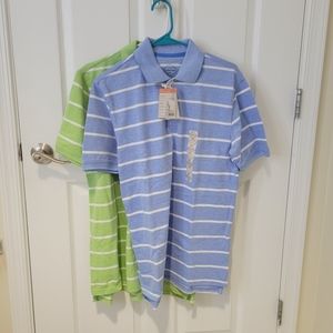 Bundle of St. John's Bay Stripe Short Sleeve 100% Cotton Polo Shirts